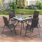 Outdoor PE Wicker Folding Chairs with Armrests and Metal Frame for Patio